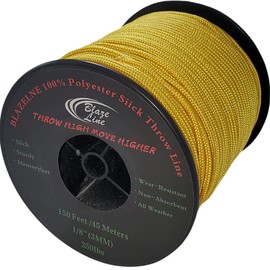 Blaze Line 100% Polyester Climbing Throw Line Rope 3 mm (1/8 in) 150 ft Stool Cord 350 lbs Tensile Strength (Luminous Yellow)