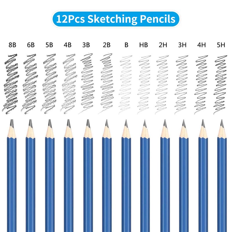 32-Piece Professional Drawing Pencils and Sketch Set Includes Sketch Pencil