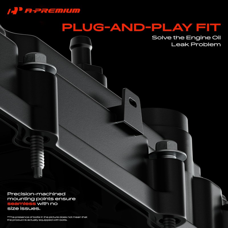 A-Premium Engine Valve Cover with Gasket, Spark Plug Seals &