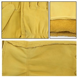 Washable Deerskin Leather Motorcycle Gloves Touring Outdoor Flexible All Seasons Soft From Start Wear-Resistant Cutting and Oil Resistant Breathable DIY Gardening (XL)
