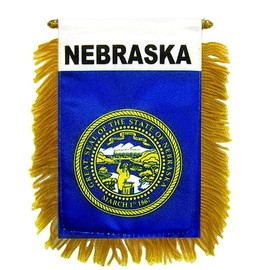 Wholesale lot 12 State of Nebraska Mini Flag 4"x6" Window Banner w/suction cup