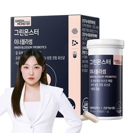 그린몬스터 질 유래 유산균 이너블라썸 CFU 30억 비건 캡슐 5.1g 5.1g 1개 5. Green Monster Probiotic Inner Blossom CFU 3 billion Vegan Capsule 5.1g 1 piece 5.