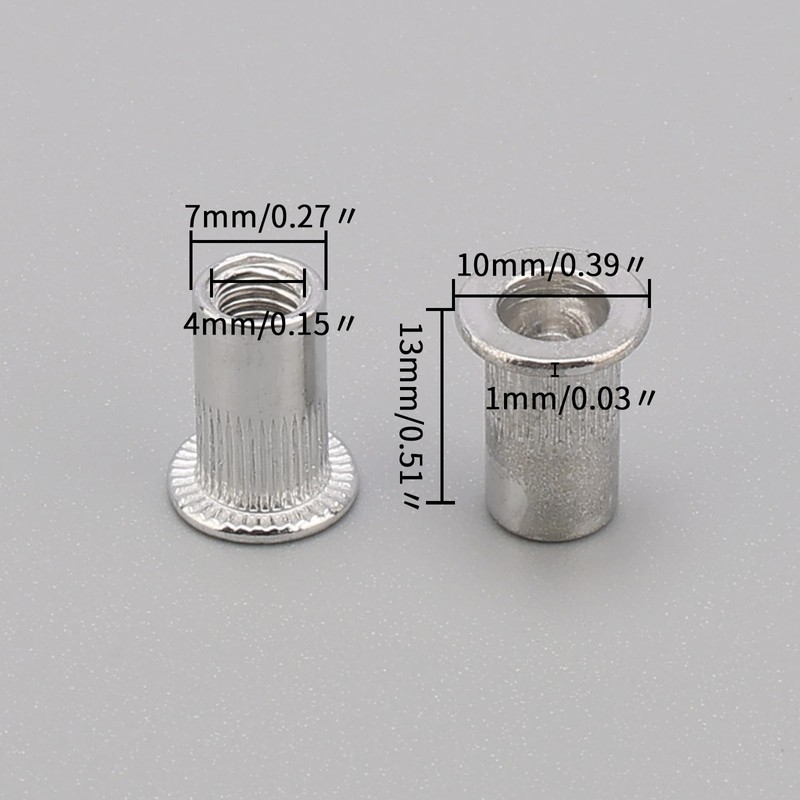 Unxuey Pack of 100 M5 Aluminium Alloy Rivet Nuts Knurled