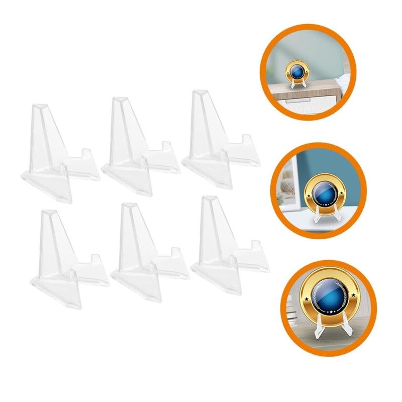 Operitacx 6pcs clear display stand ornament display stand coin holders