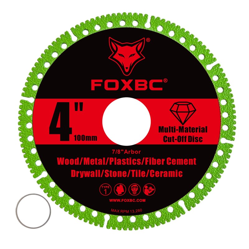 FOXBC 4 Inch Indestructible Multi-Material Cut Off Disc for Angle