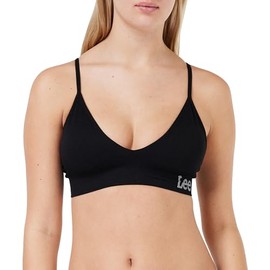 Lee Womens Seamless Crop Bra in Black |Soft, Stretchy & Comfortable Crop Top with Moisture Wicking Technology | Adjustable Straps and Removable Pads