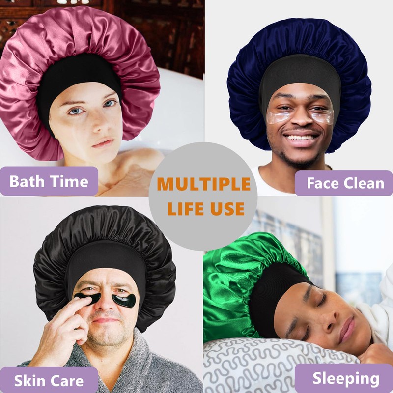 Bonnet for Men,Silk Bonnet for Sleeping,Double Layer Satin Bonnets for