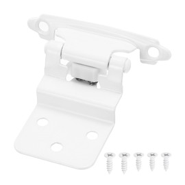 sourcing map 3/8" Inset Cabinet Door Hinges, 6 Pcs Self Closing Kitchen Cabinet Hardware Hinge with Door Bumper for Cabinet Doors Furniture, White