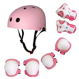 [通拓商品]Children Protective Gear Set 7 in 1 Adjustable Helment Knee Elbow Wrist Pads for Kids Skateboard Scooter Skating