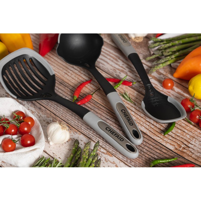 Chef Aid Nylon Jumbo Turner, Essential Kitchen Utensil, Includes Grating