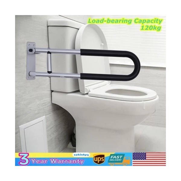 TBvechi Folding Handicap Grab Bars Rails Toilet Handrails Bathroom Support