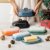 Hasense Butter Dish with Lid for Countertop, Ceramic Butter Holder