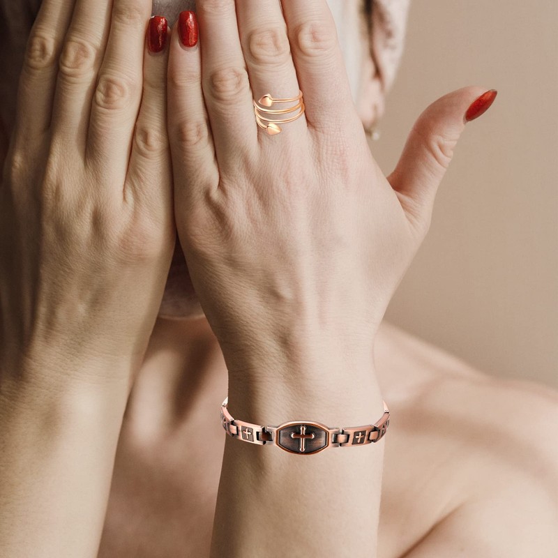 Feraco Copper Bracelet for Women 99.99% Solid Copper Magnetic Bracelets,