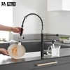 Fapully Kitchen Sink Faucet,Pull Down Kitchen Faucet,Black and Chrome Kitchen