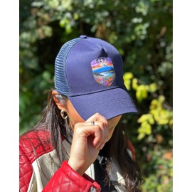 Hervey Bay Australia Keepsakes Cream Unisex Mesh Back Trucker Hat with Adjustable Snapback
