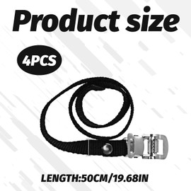 Spin Bike Pedal Straps,4 PCS Nylon Spin Bike Straps,Adjustable Foot Pedal Straps,Anti-slip Bicycle Pedal Straps,Bicycle Pedal Toe Straps for Exercise Spin Bike and Outdoor Bicycle