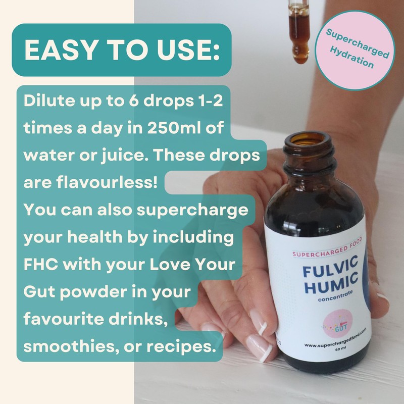 Love Your Gut Fulvic Humic Concentrate Drops, by Supercharged Food,
