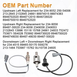 zayody Upstream Downstream Air Fuel Ratio Oxygen O2 Sensor Compatible with Lexus LS460 2007 2008 4.6L V8 Lexus LS460 2009 4.6L V8 RWD Oxygen Sensor Replacement for 234-9052 234-9058 234-4515