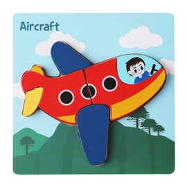 Wooden Jigsaw Puzzles for Toddlers, 4Pcs Means of Transport Puzzle Jigsaw Set Early Learning Baby Kids Educational Toys Gifts for 1/2 / 3/4 Year Old for Boys Girls Children - Best Gift