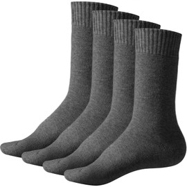 Dress Cici Winter Fluffy Slipper Socks, Wool Half Crew Plush Warm Socks for Women And Men (4 Pack: 4 Dark Grey)