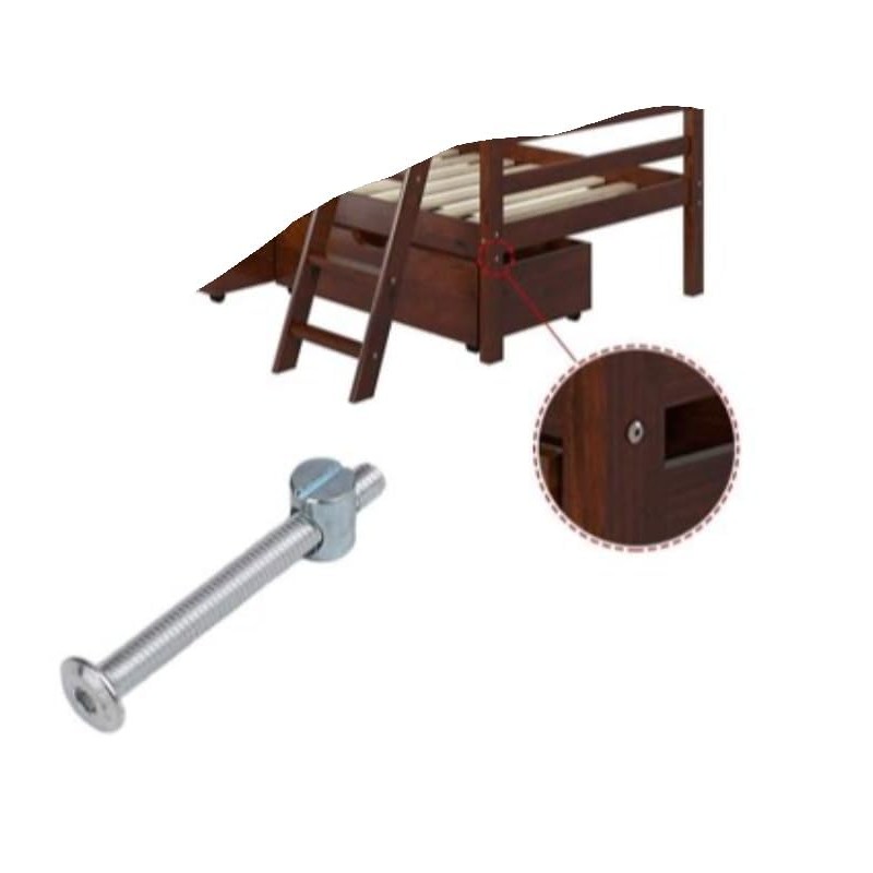 Furniture Cot Bed Bolt Allen Head with Barrel Nuts (12,