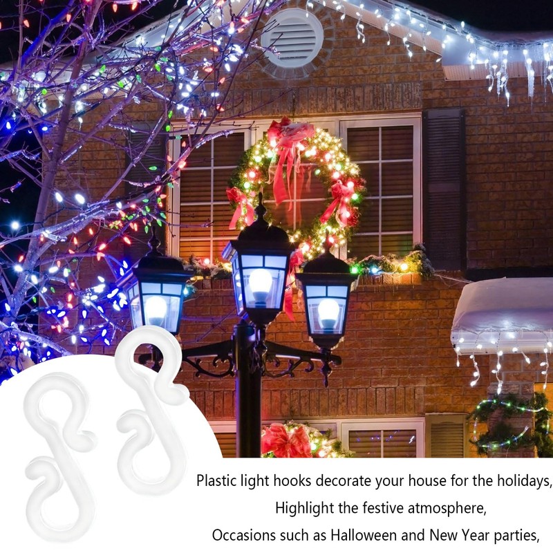 ZEACCT Pack of 100 Mini Gutter Hooks, Plastic Fairy Lights