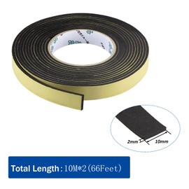 Car Speaker Sealing Foam Grip Tape - 33 Ft Soundproofing Waterproofing Insulation Foam Gasket, 2mm Thick-10mm Width (66Ft)