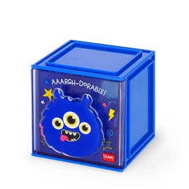 LEGAMI - Cutie Cubes Modular Desk Box, Monster, Desk Organiser, Storage, Includes Sticker Sheet, Stackable, Multifunctional, ABS, 90 x 90 x 100 cm, Blue