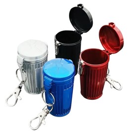 Lajiakoy® Pocket Ashtray, Portable Ashtray, Odour-Proof for Travel, Lid and Keychain, Creative Portable Ashtray for Outdoor Use (Blue)