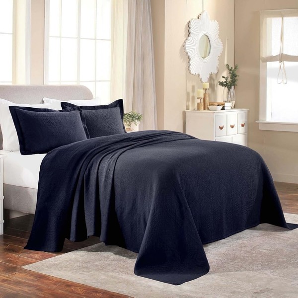 TRP Shabby Chic Bedding 3 Piece Raised Matelasse Woven Design