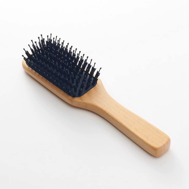 Muji 82575163 Beech Wood Hair Brush, Total Length 7.9 inches