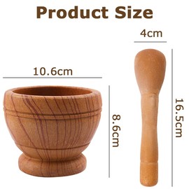 Portable Mixing Grinder Crusher with Pestle, Ginger Garlic Press Set, Herb Crusher Grinder, Kitchen Appliance Set, Multifunctional Wood Kitchen Gadget ﻿