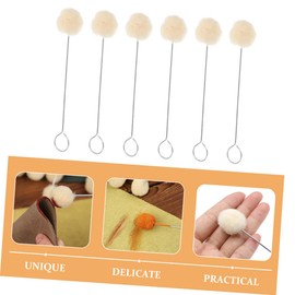 DOITOOL 25Pcs Wool Daubers for Leather Dyeing Soft Wool Balls with Handles for DIY Leather Crafts and Detailed Embossing Applications