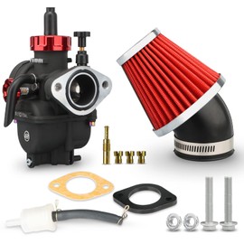 NIBBI PE17 Carburetor with 48mm Air Filters Kit,PE17mm FL Motorcycle Carb Fit for 100cc 110cc Dirt Bike Pit Bike Apollo TaoTao Lifan Kayo Honda SSR Motor