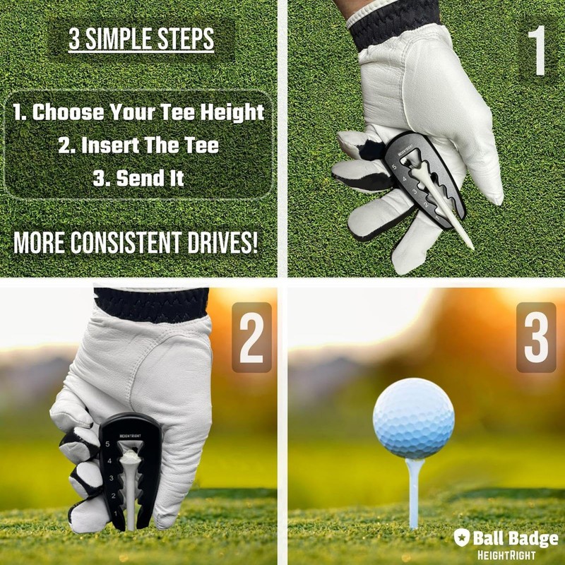 Precision Adjustable Golf Tee Height Setter Setup Tool, Golf Ball