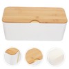 KOMBIUDA Bamboo Cord Organizer Box with Lid Capacity Cable Management