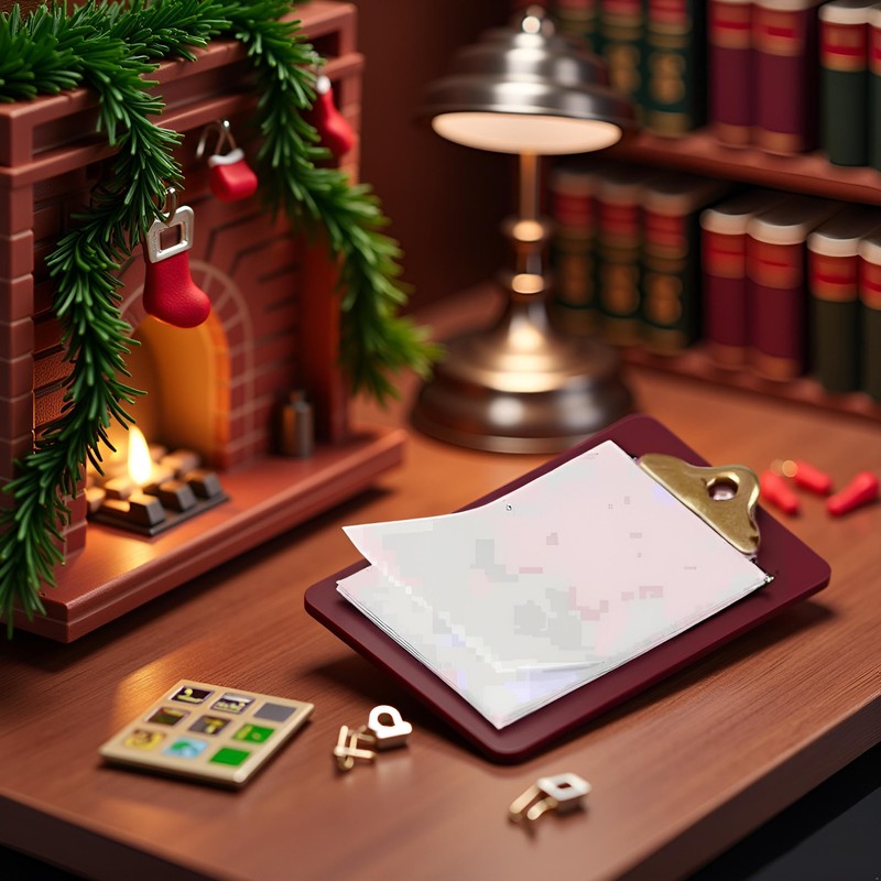 1/12 Miniature Clipboard Dollhouse Decoration Accessories, DIY Micro Scene Decor