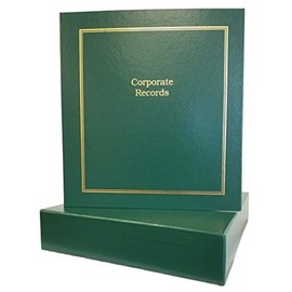 HUBCO 3-Ring Business Binder Portfolio with Company Name Tag Insert and Slipcase (Green)