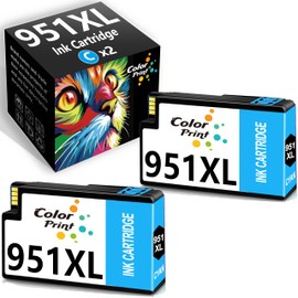 Color Print Compatible 950XL and 951XL Ink Cartridge Replacement for HP 951 Cyan Ink 950 XL HP950 for Office Jet 8600 Pro 251dw 276dw 8100 8610 8615 8620 8625 8630 Series Printer (2-Pack,Cyan,CN050AN)