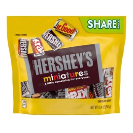 Hershey's Miniatures Packaged Candy Share Pack Stand Up Bag, 10.4 Ounce (Pack of 16)