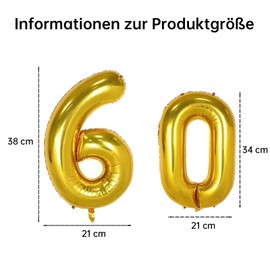 Luftballon 60 Geburtstag Deko Gold Luftballon Zahlen 60, GoldRock 60. Geburtstag Frau Mann, 16 Zoll 60 Geburtstag Ballon, Folienballon 60 Jahre, Helium 60. Geburtstag Deko,60 Jubiläum Party Dekoration