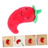 VILLFUL 5pcs Interactive Squeaky Dog Durable Plush Chili Pepper Shape