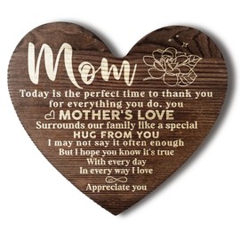 Touching Poem for Mother Gifts from Daughter/Son, Wood Sign, Gift Wood Heart, Wood Signs Quote for Crafts, Unique Gift Idea for Mom, Mom Plaque, Meaningful Gifts for Mom, Birthday Mothers Day Gift