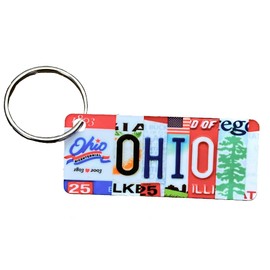 Ohio License Plate Keychain, Made in USA, Ohio gift, Ohio bag tag, Ohio graduation, gift for graduate, teen gift, new driver gift
