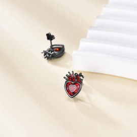 JERWLI Anatomical Heart Earrings 925 Sterling Silver Gothic Stud Earrings Heart Shape Alternative Gothic Jewelry Gift for Women35