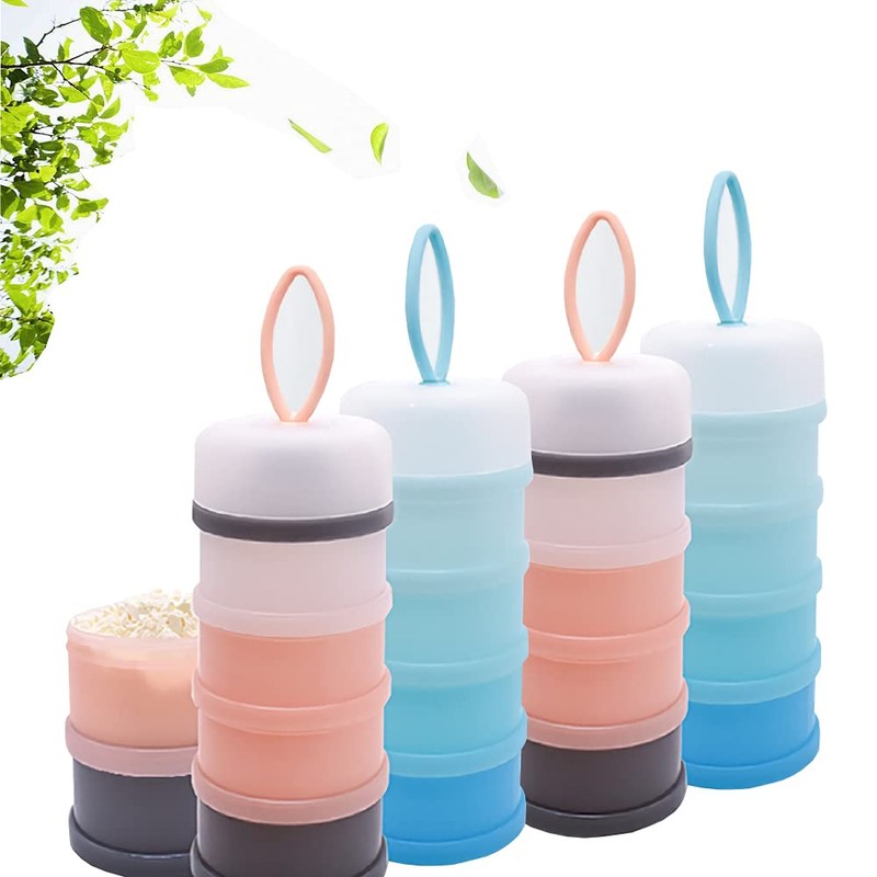 BJLIIO 4-Piece Twist Lock Snack Storage Container, Non-Spil Portable and