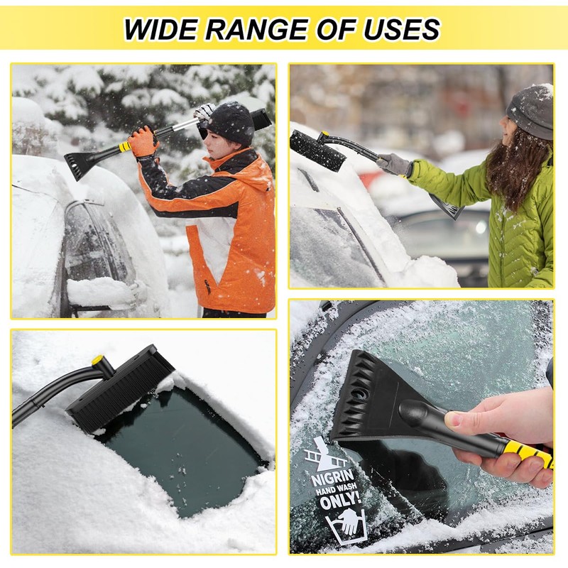 Ice Scraper Car with Broom Snow Brush, Removable Ice Scraper,