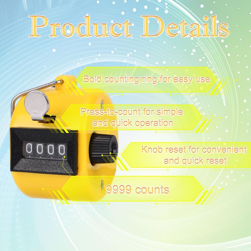 Goktvai 3pcs Handheld Clicker Counters, 4 Digit Pitch Tally Counter
