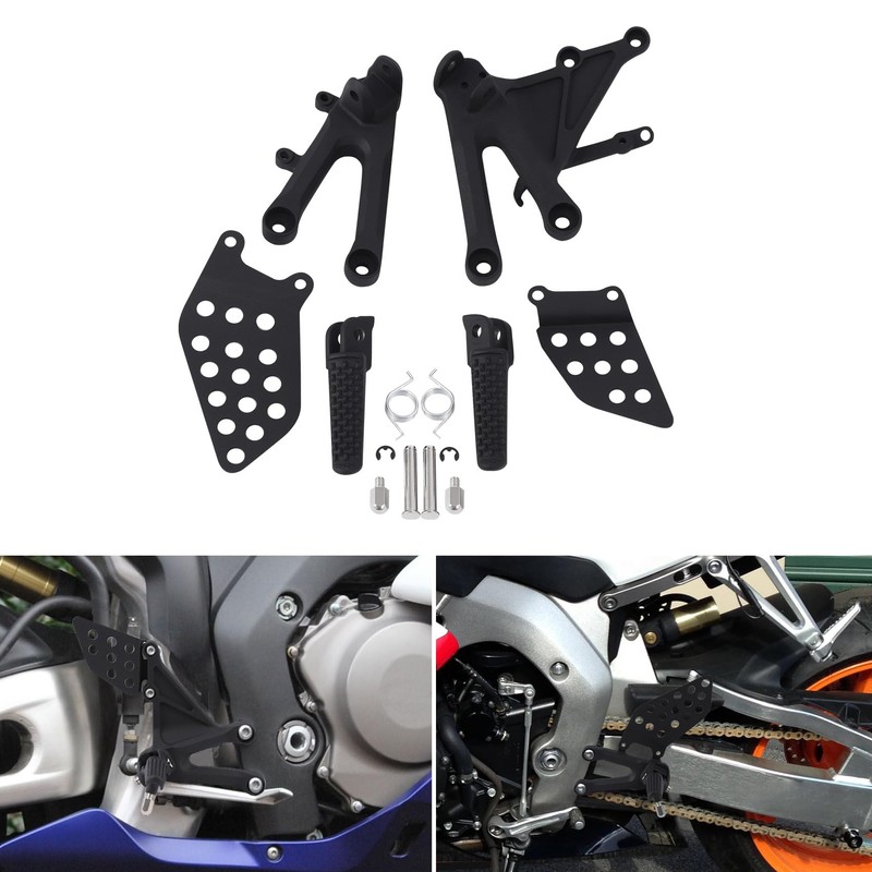 TCMT Sand Black Front Footrest Foot Pegs Bracket Set Fit