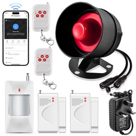 House Alarms System WiFi, Door Window Sensor Alarm System-Home Security Systems Anti-theft 120DB Alarm, alarm system kit with Free Notification APP Control &Remote Control for Garage Shed
